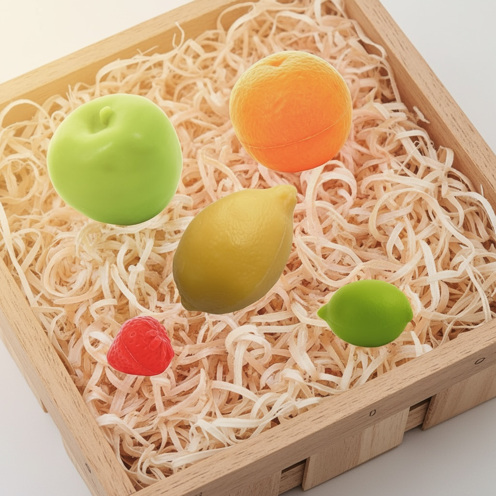 Fruit Basket Gift Set - 5 French Shaped Soaps with Shea Butter