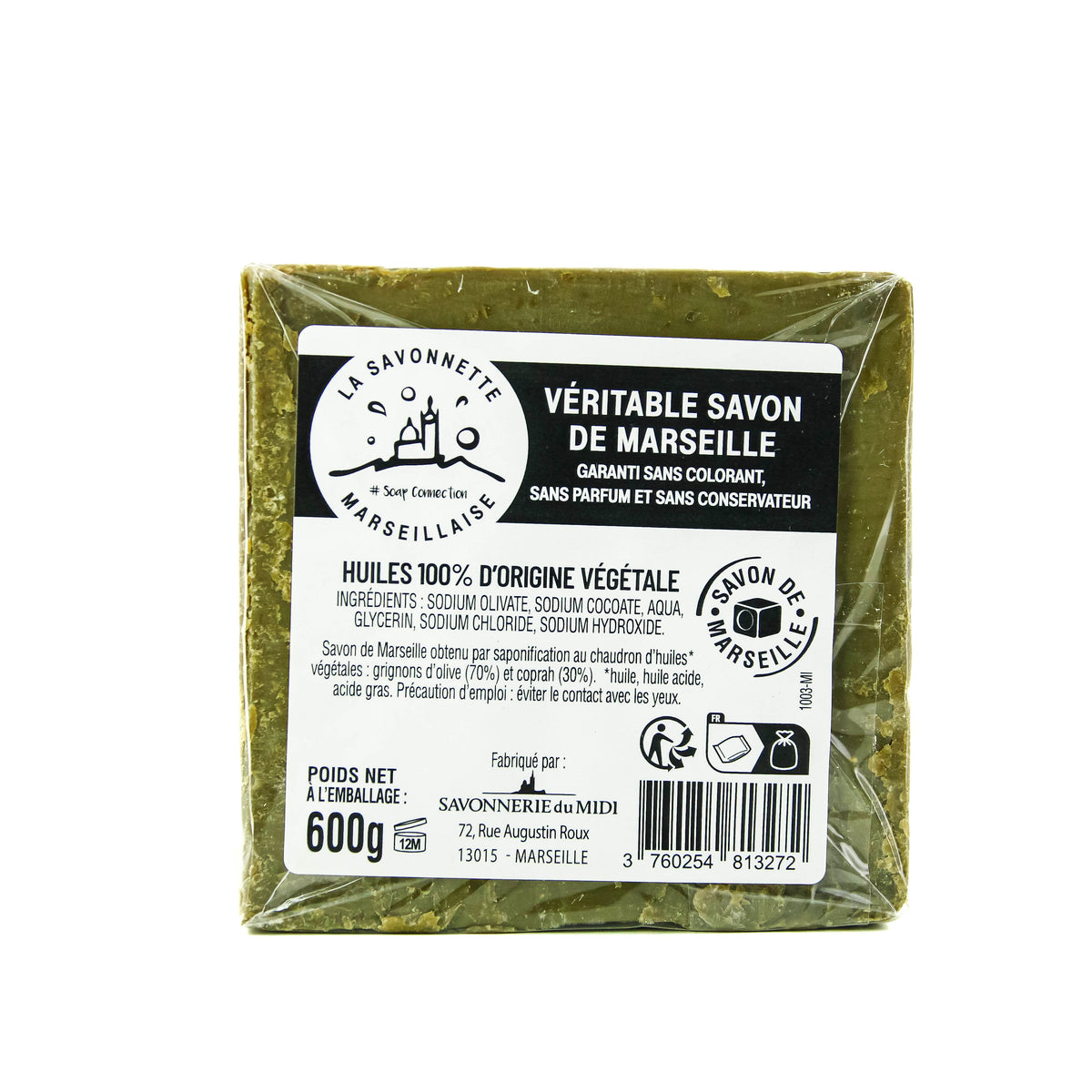 600g olive oil cube Marseille soap