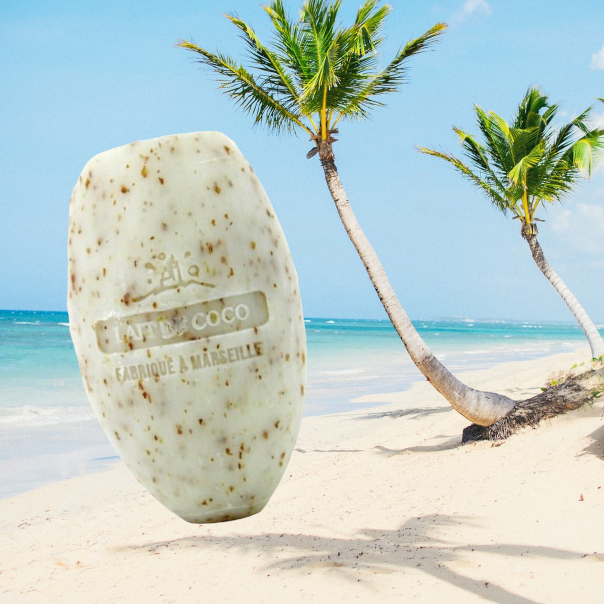 coconut exfoliating soap on a rope