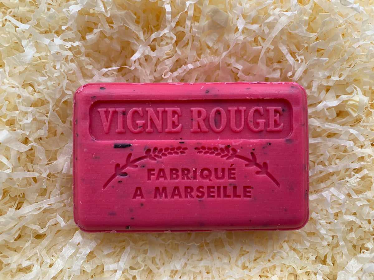 red wine vine exfoliating french natural soap