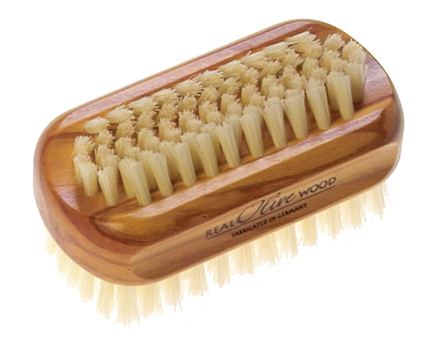 Large premium olive wood nail brush