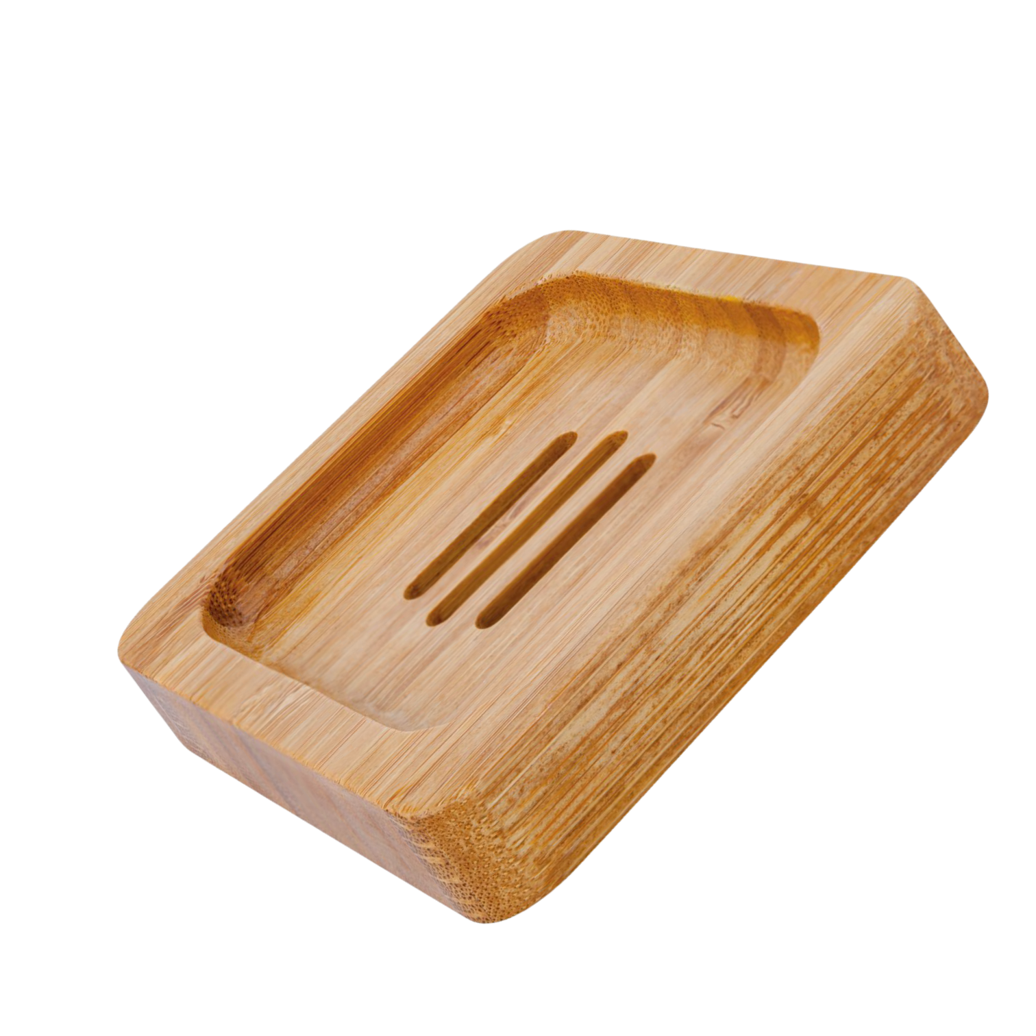 square bamboo soap dish