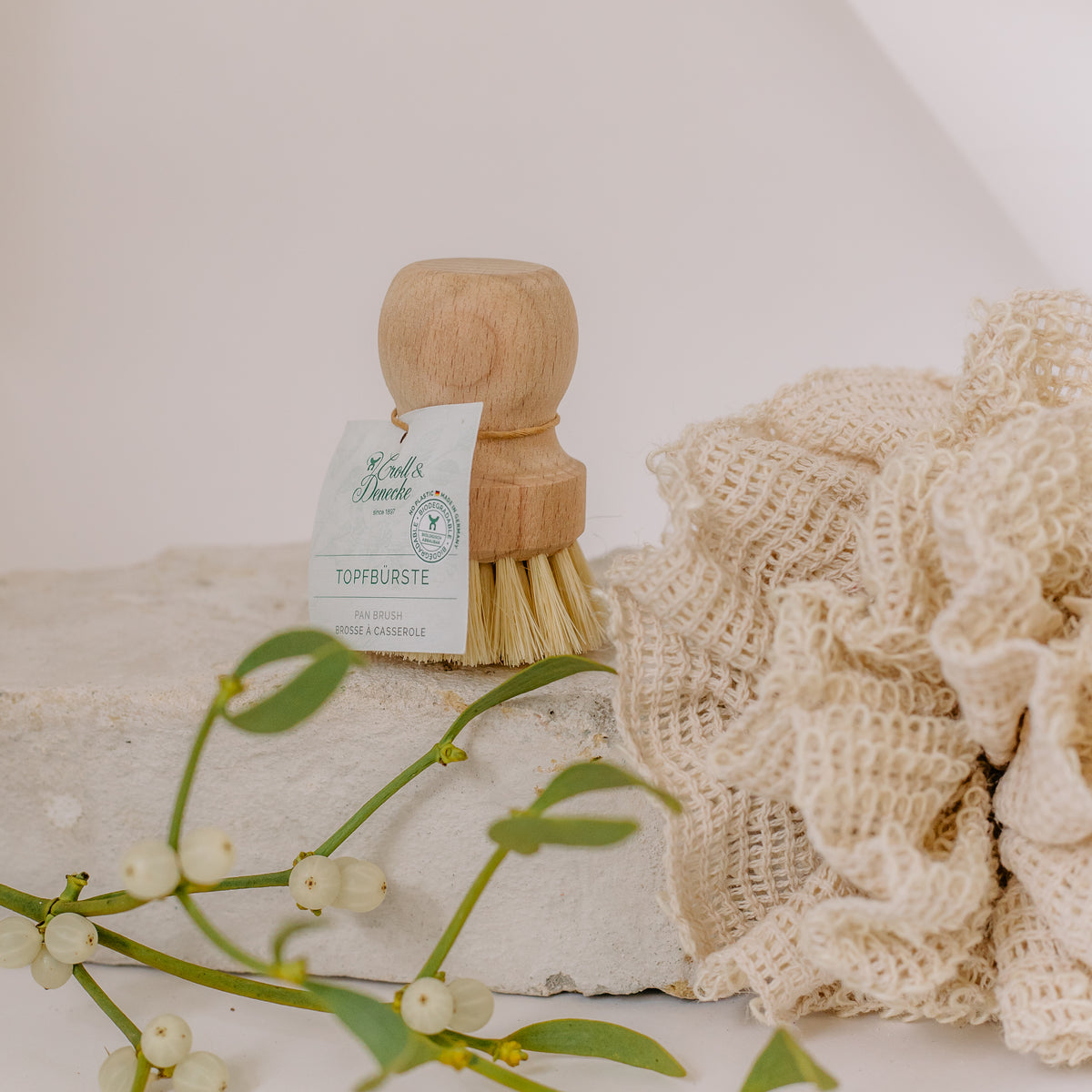Natural Pan & Dish Washing  Brush made from Beech Wood