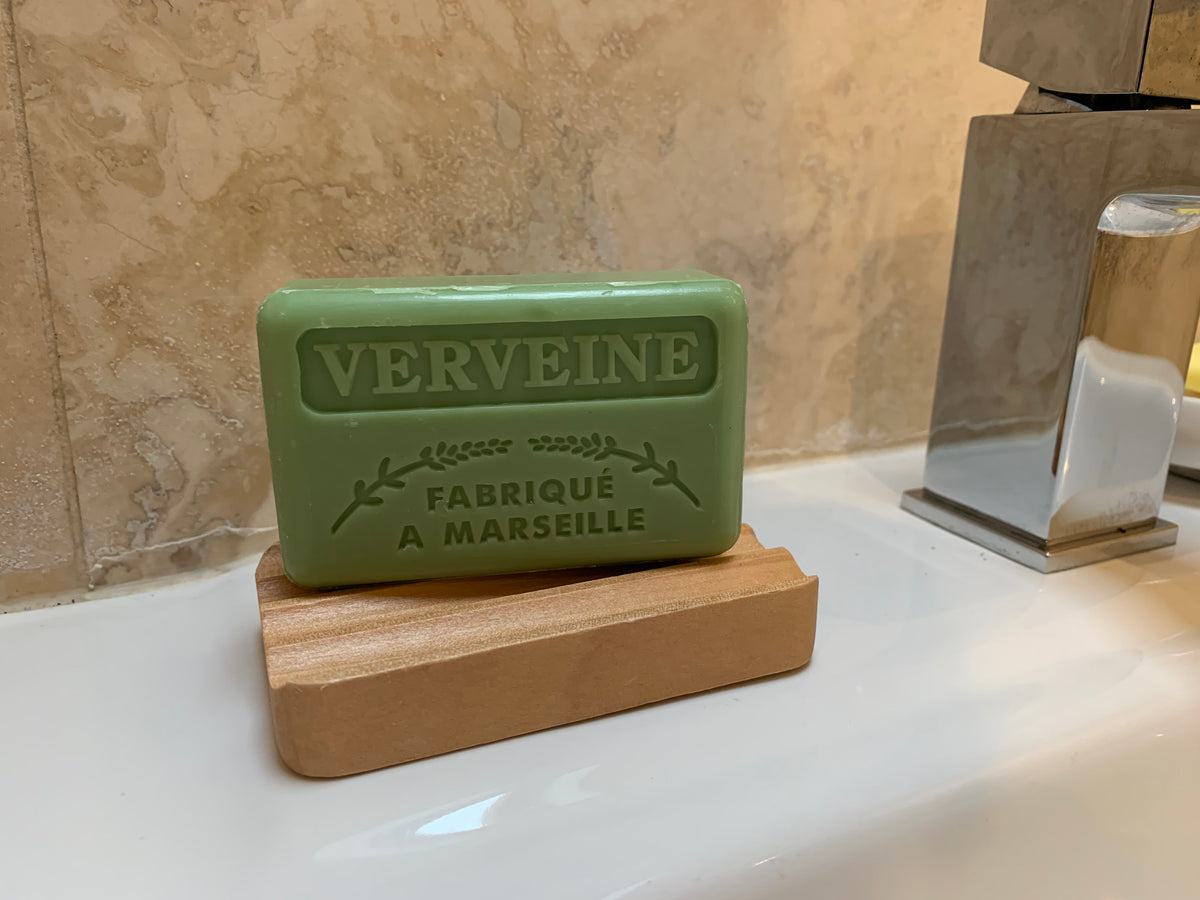 grooved soap dish example with soap bar
