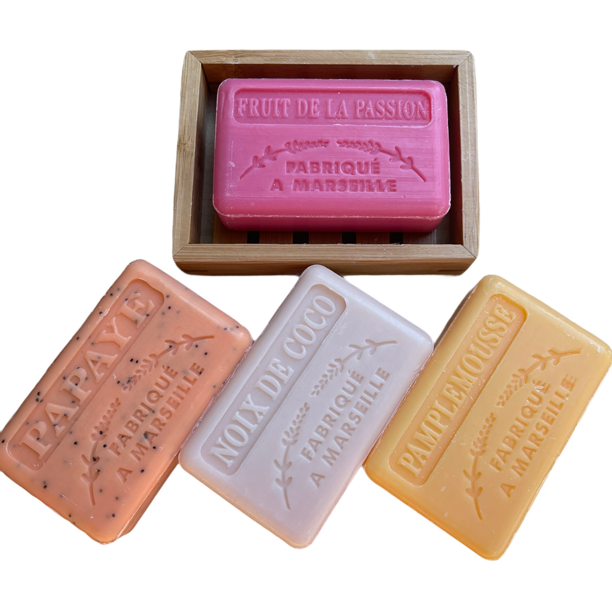 trooucal fruit soap and dish set