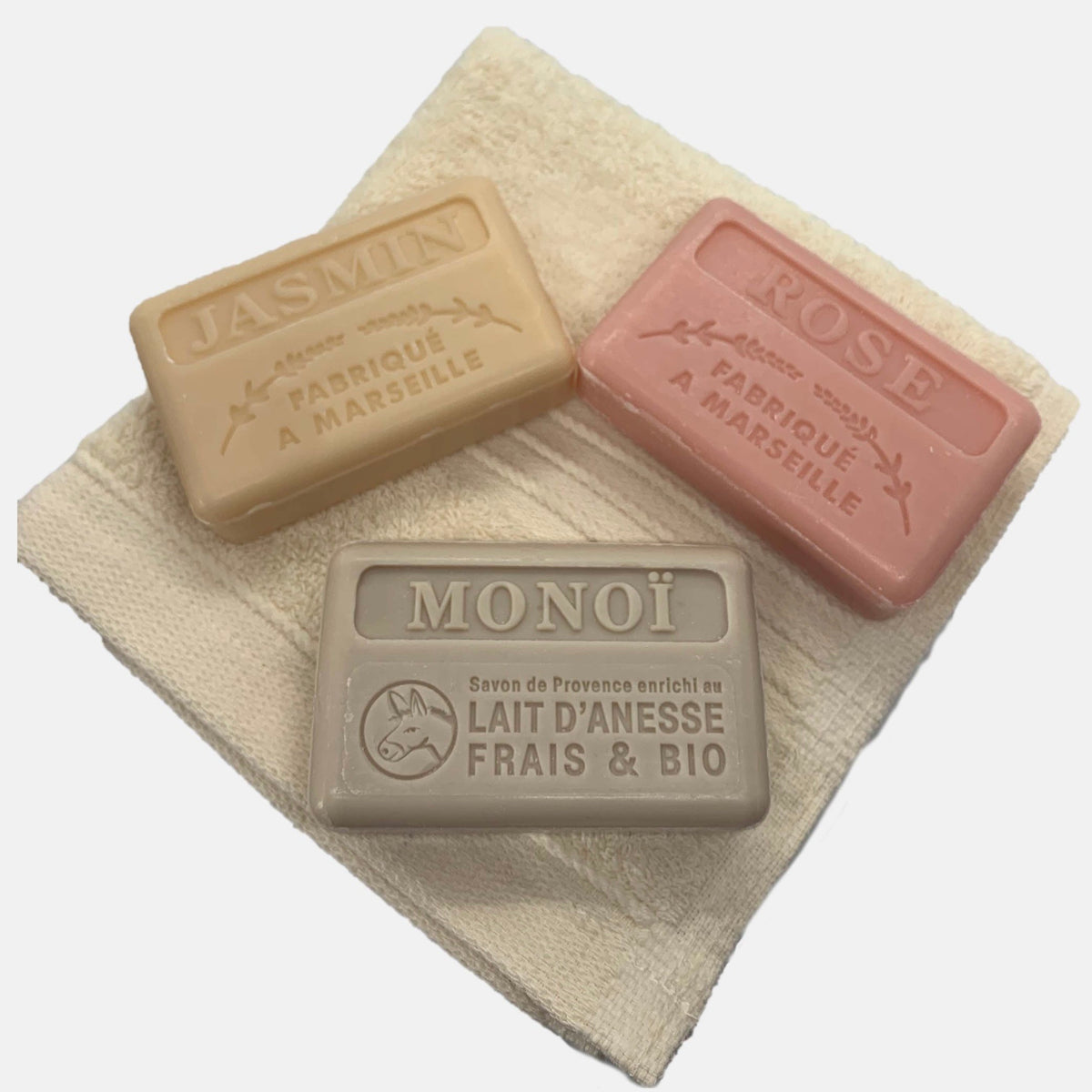 3 soaps and face cloth gift set