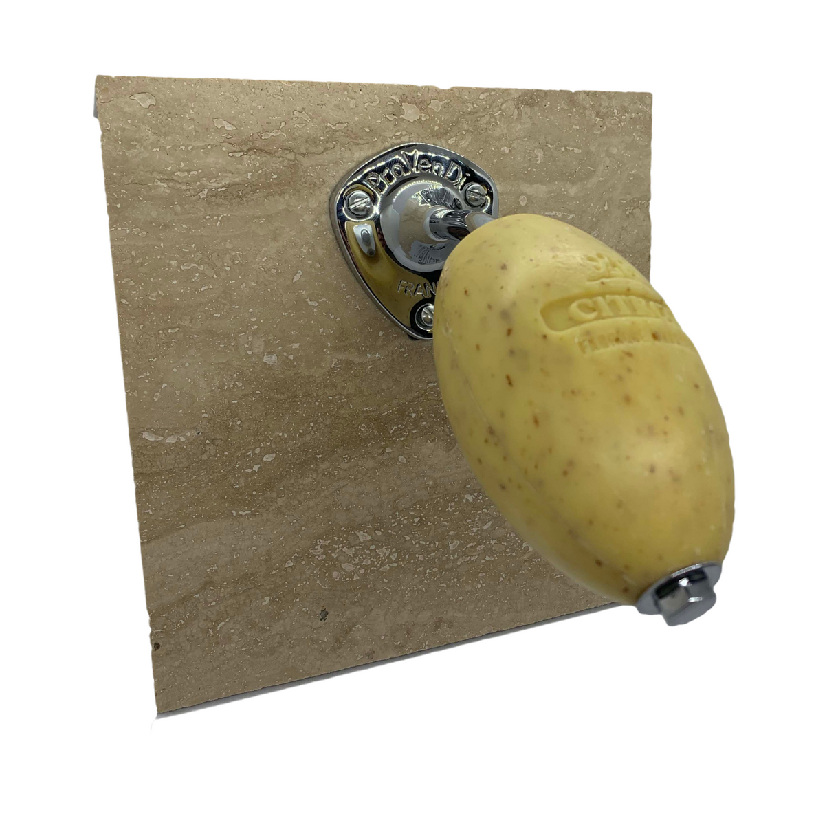 chrome provendi soap holder with lemon