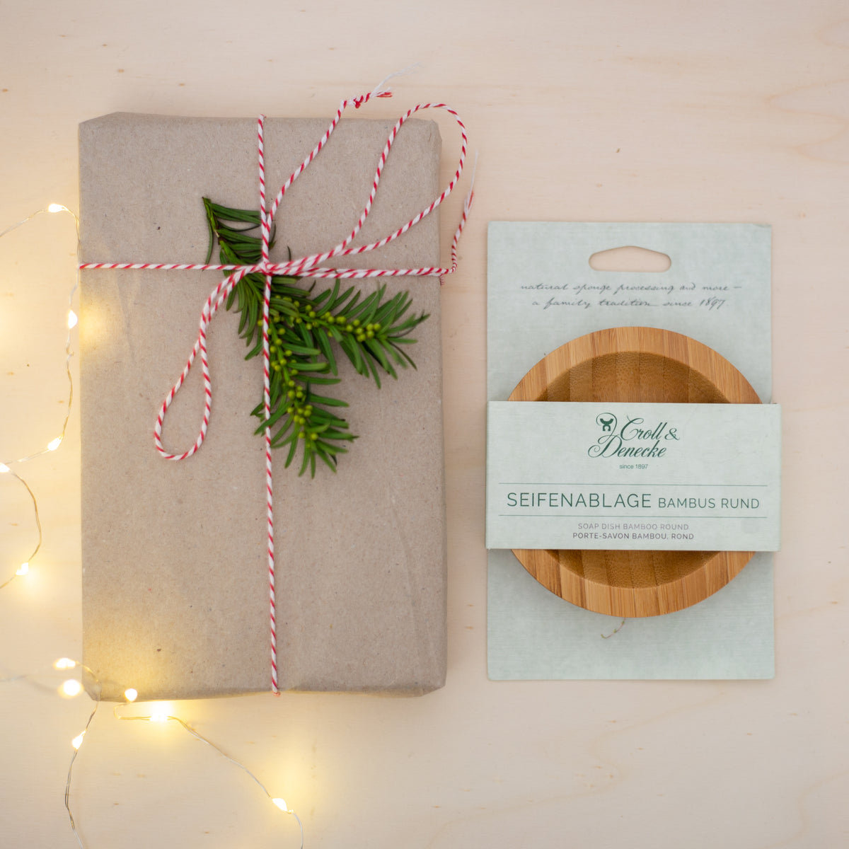 Premium round soap dish made from Bamboo