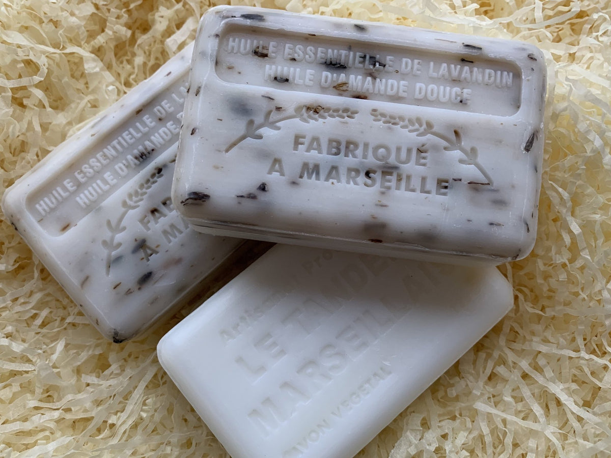 French Savon De Marseille Lavender Tandem Exfoliator Bar 125g