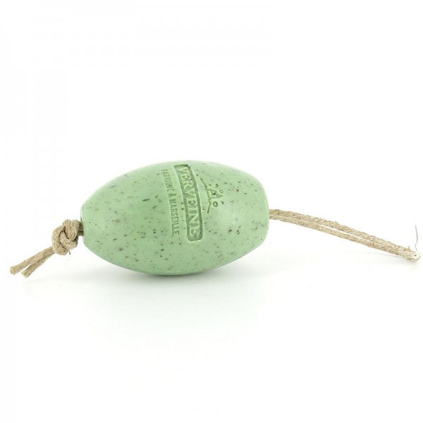 Verbena exfoliator vegan soap on a rope