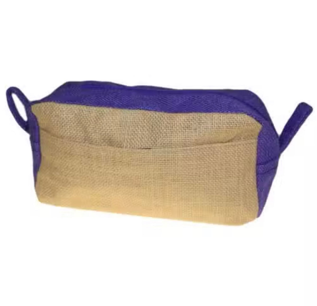Jute wash & travel bag - Lavender Colour Top