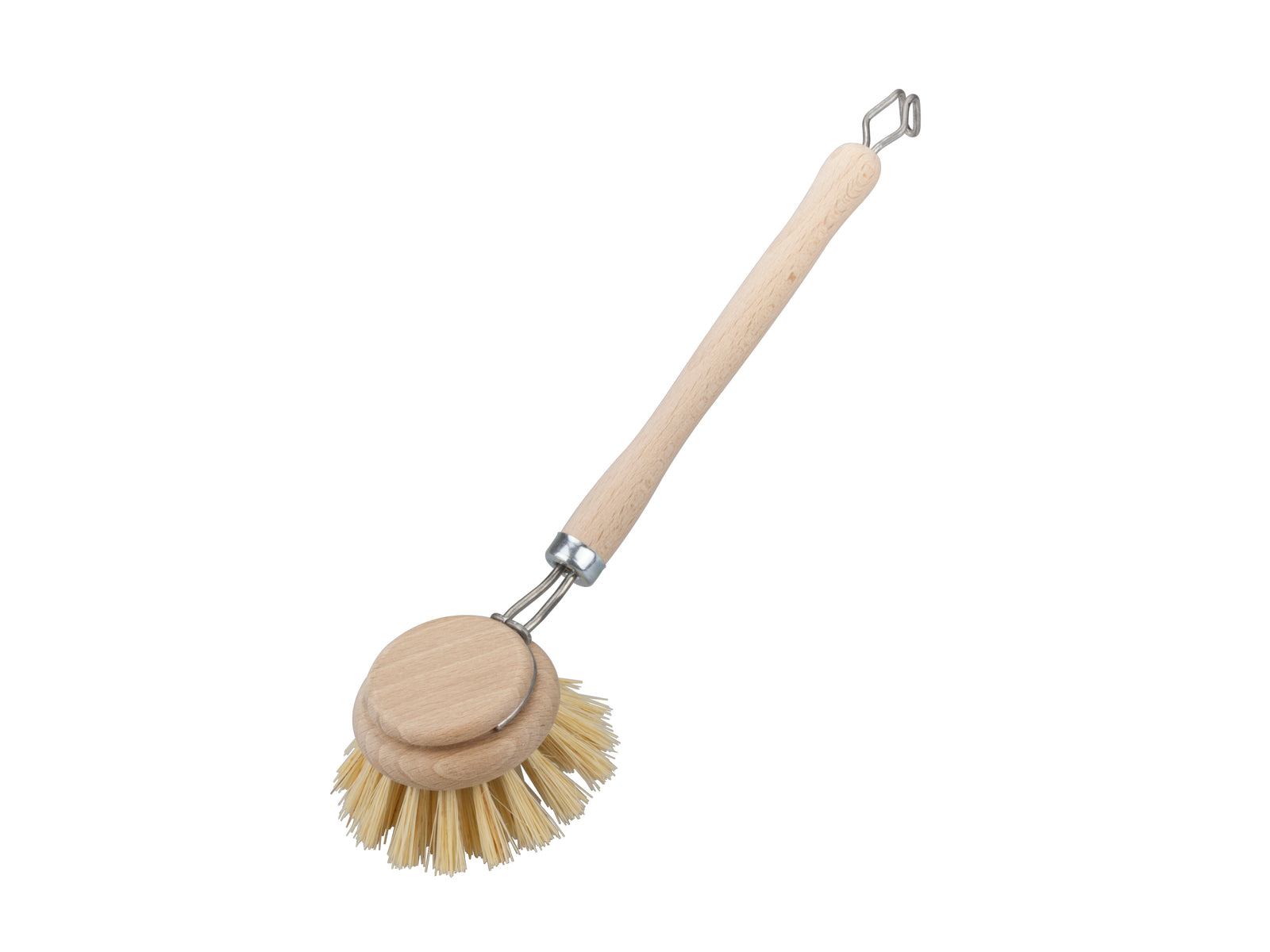 Wooden washing up brush detachable head