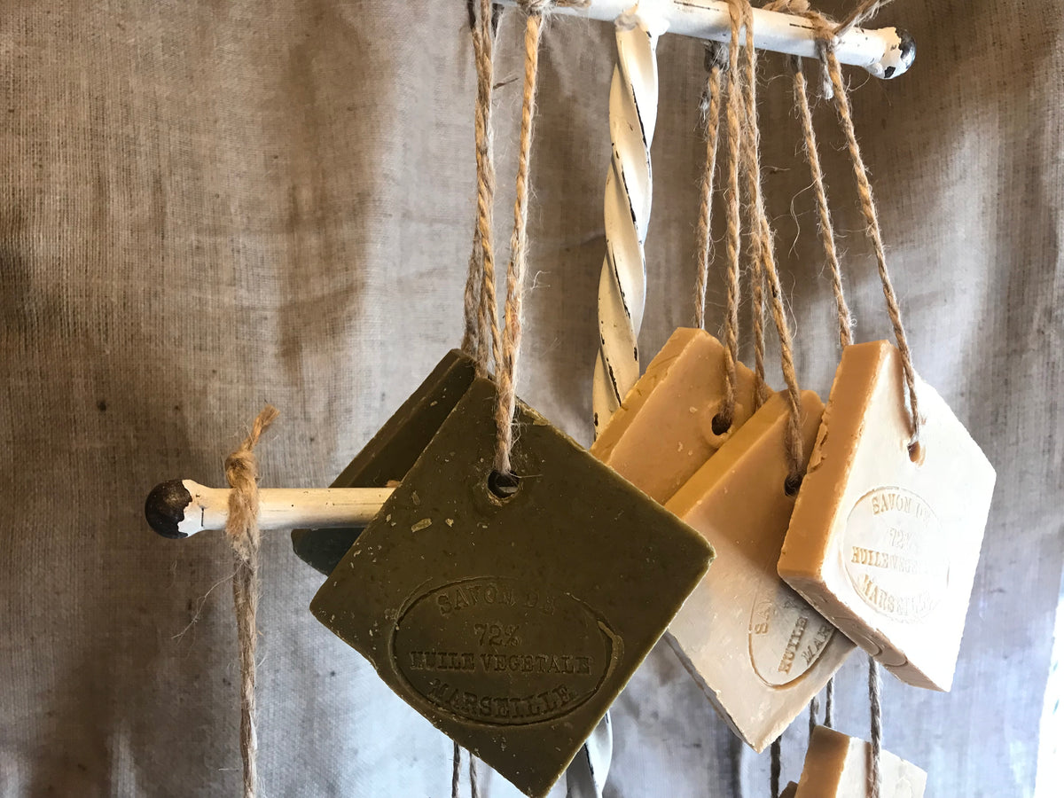 Savon De Marseille French Soap on a Rope &quot;Tranche&quot; Traditional Olive Oil 72%