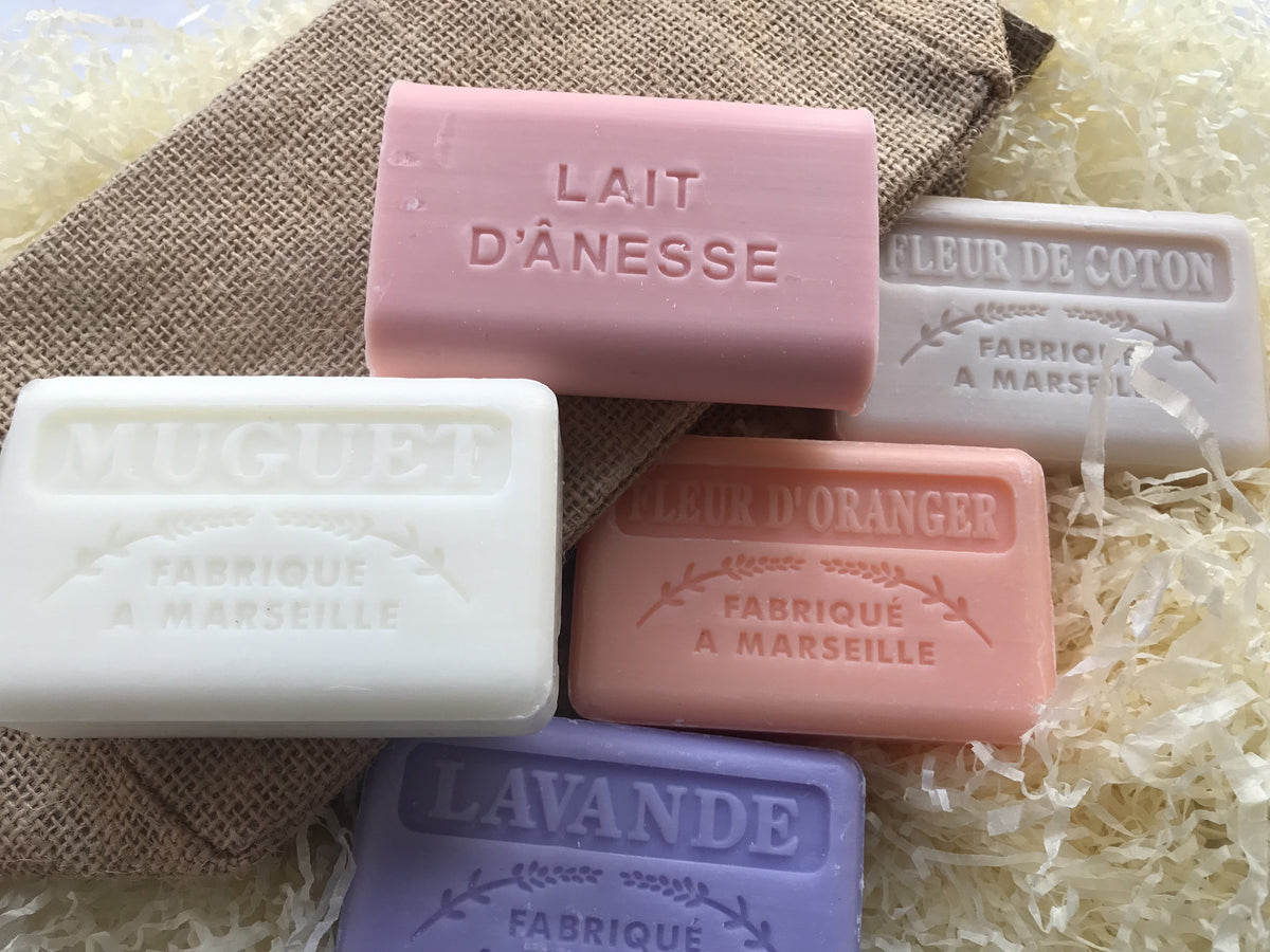 french soap fleur d&#39;oranger fleur de cotton rose soap
