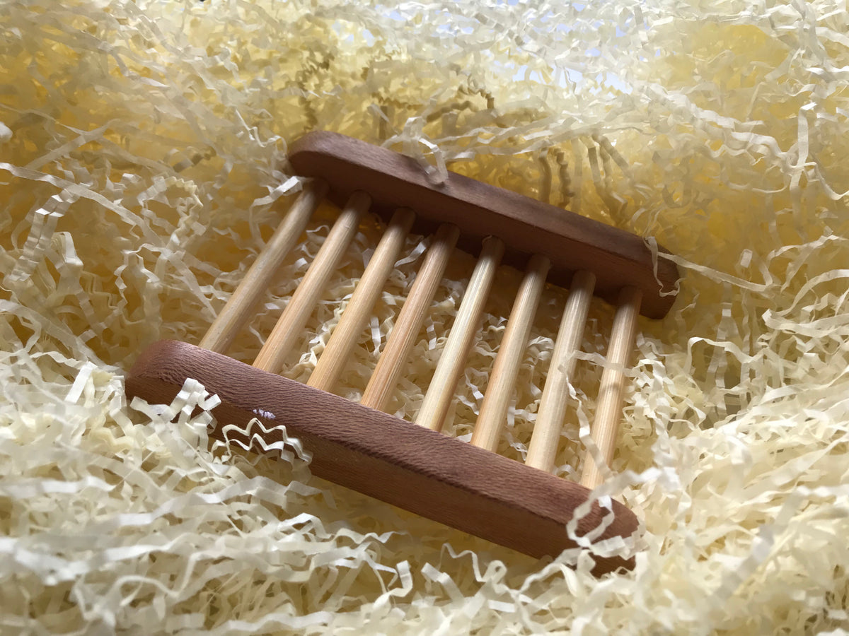 wood ladder soap dish bamboo