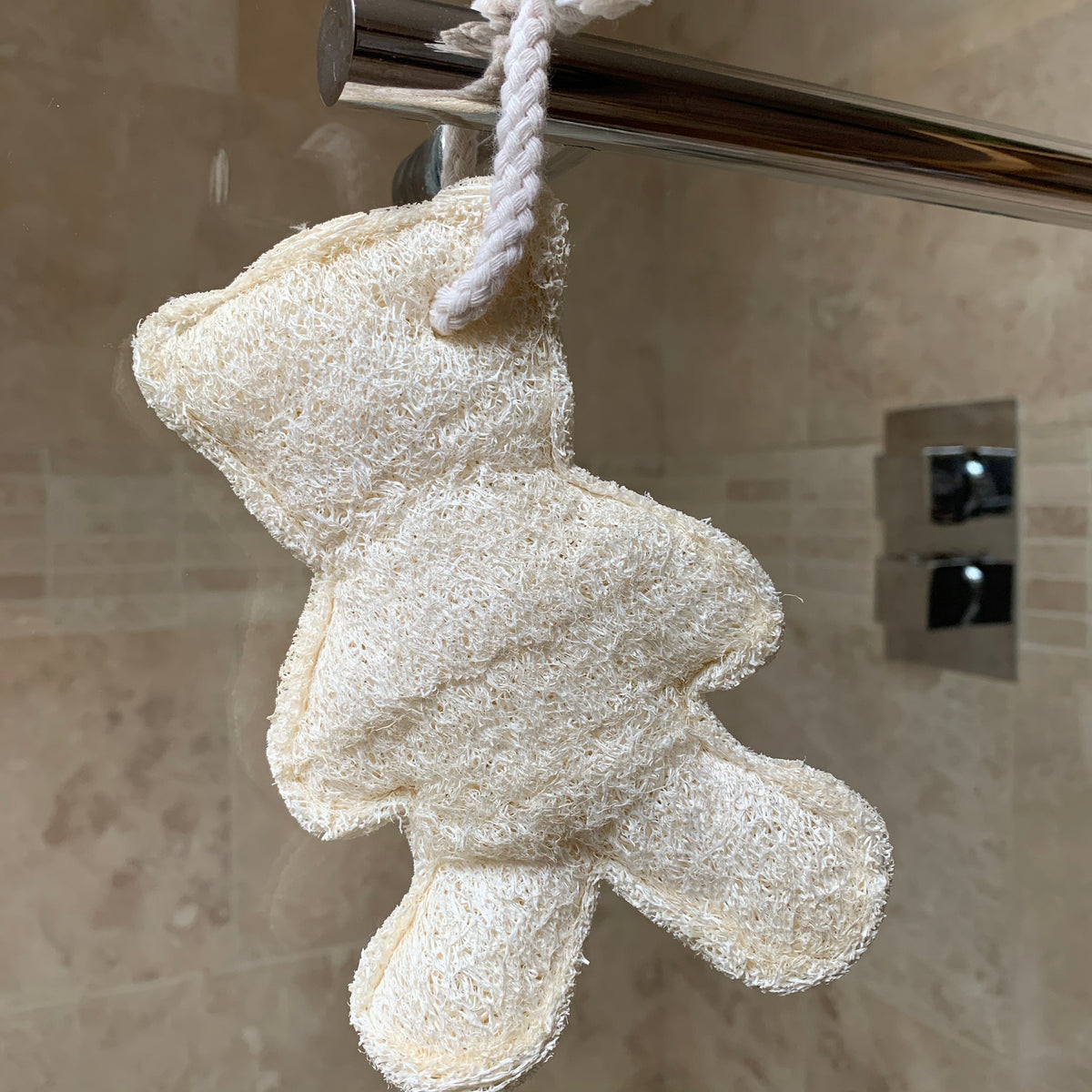 Loofah Teddy Bear on a rope body scrub