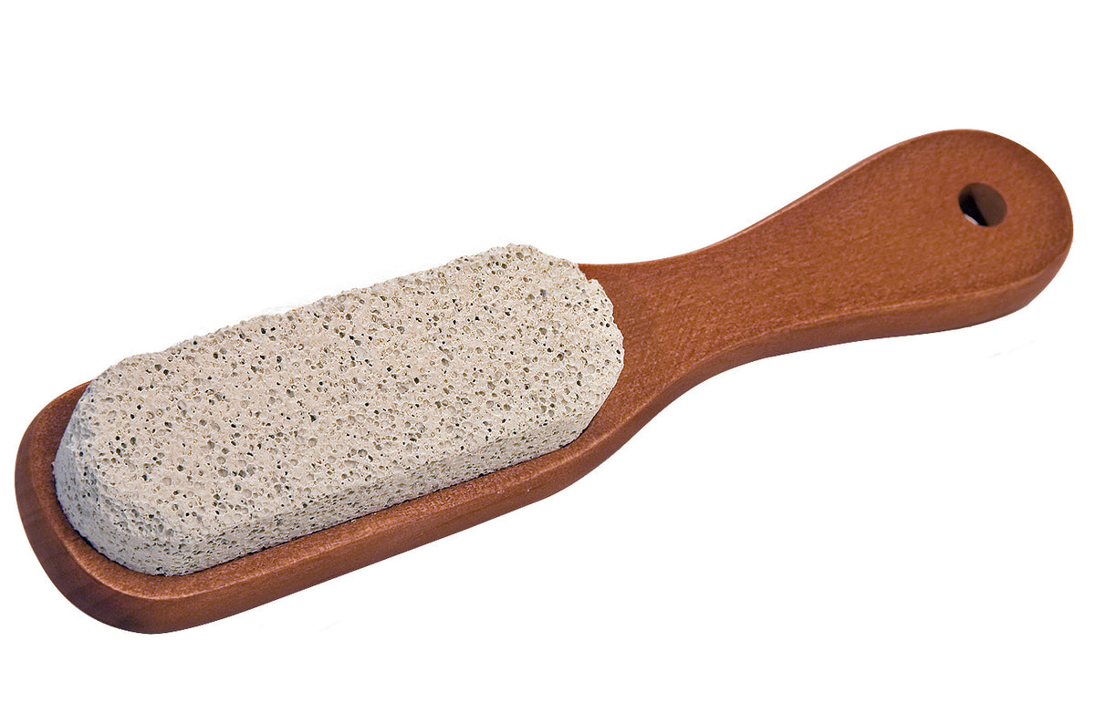 Pumice stone brush with handle for pedicure