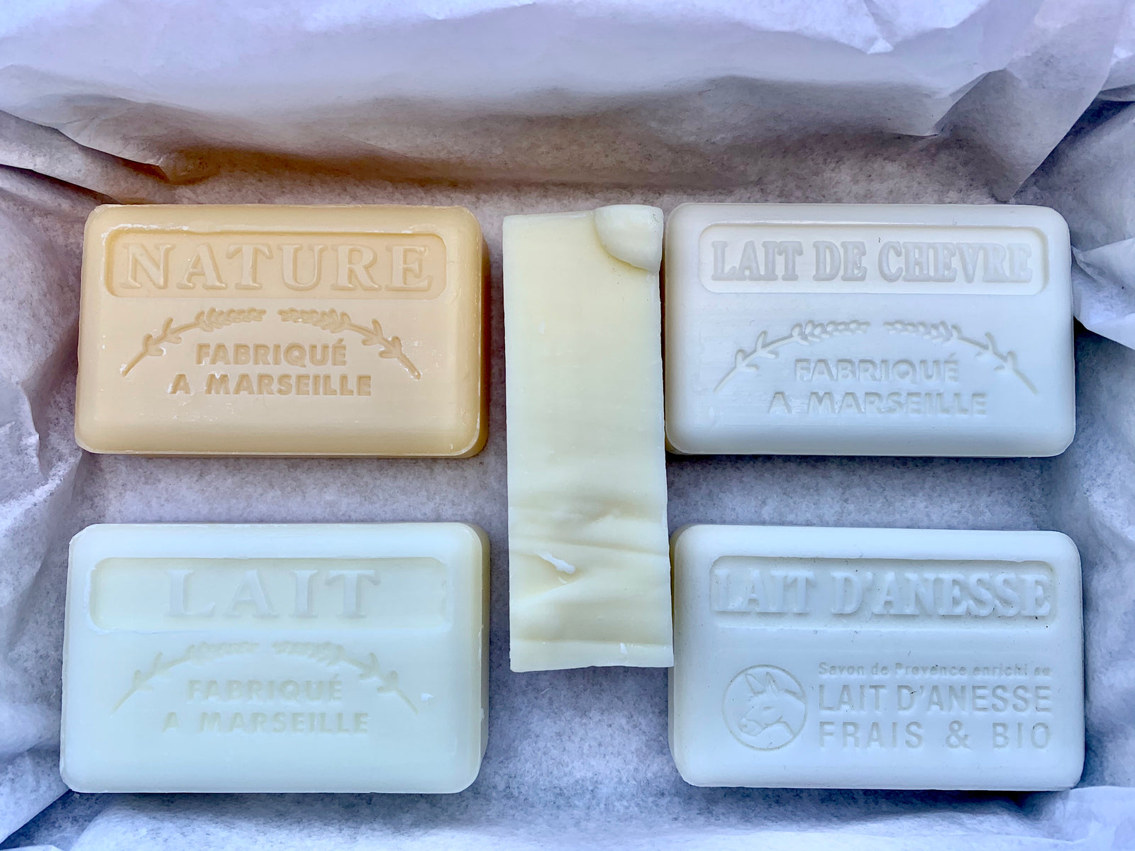 4 white soap goats donkeys natural