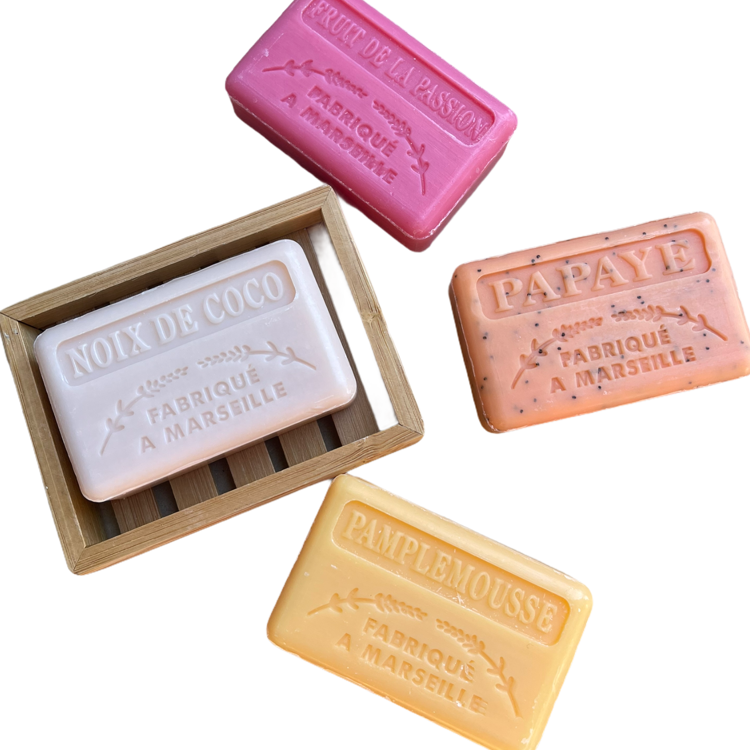 trooucal fruit soap and dish set