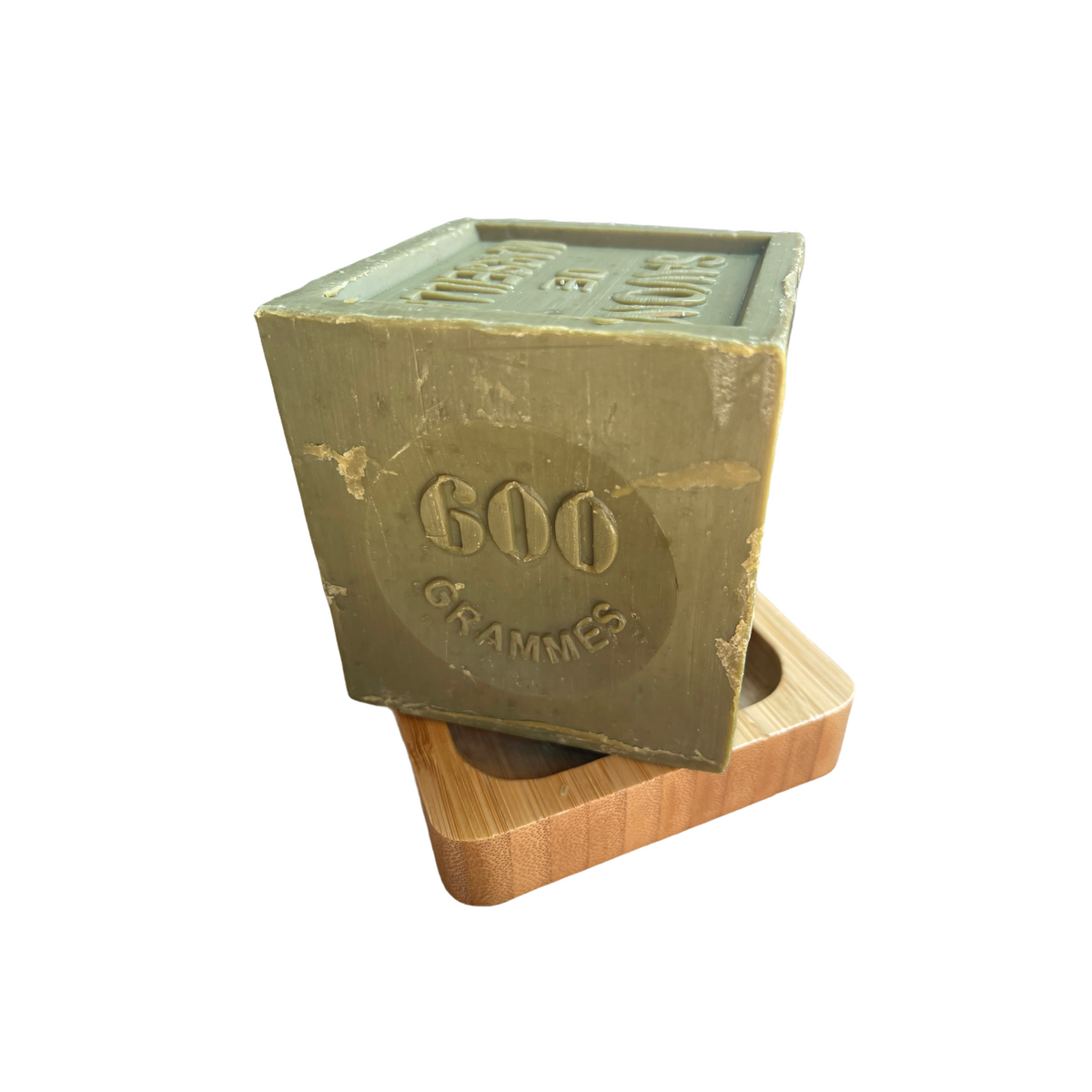 600g olive oil cube soap and bamboo dish