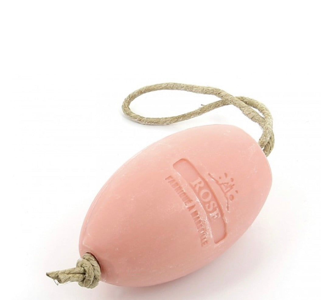 french rose soap on a rope